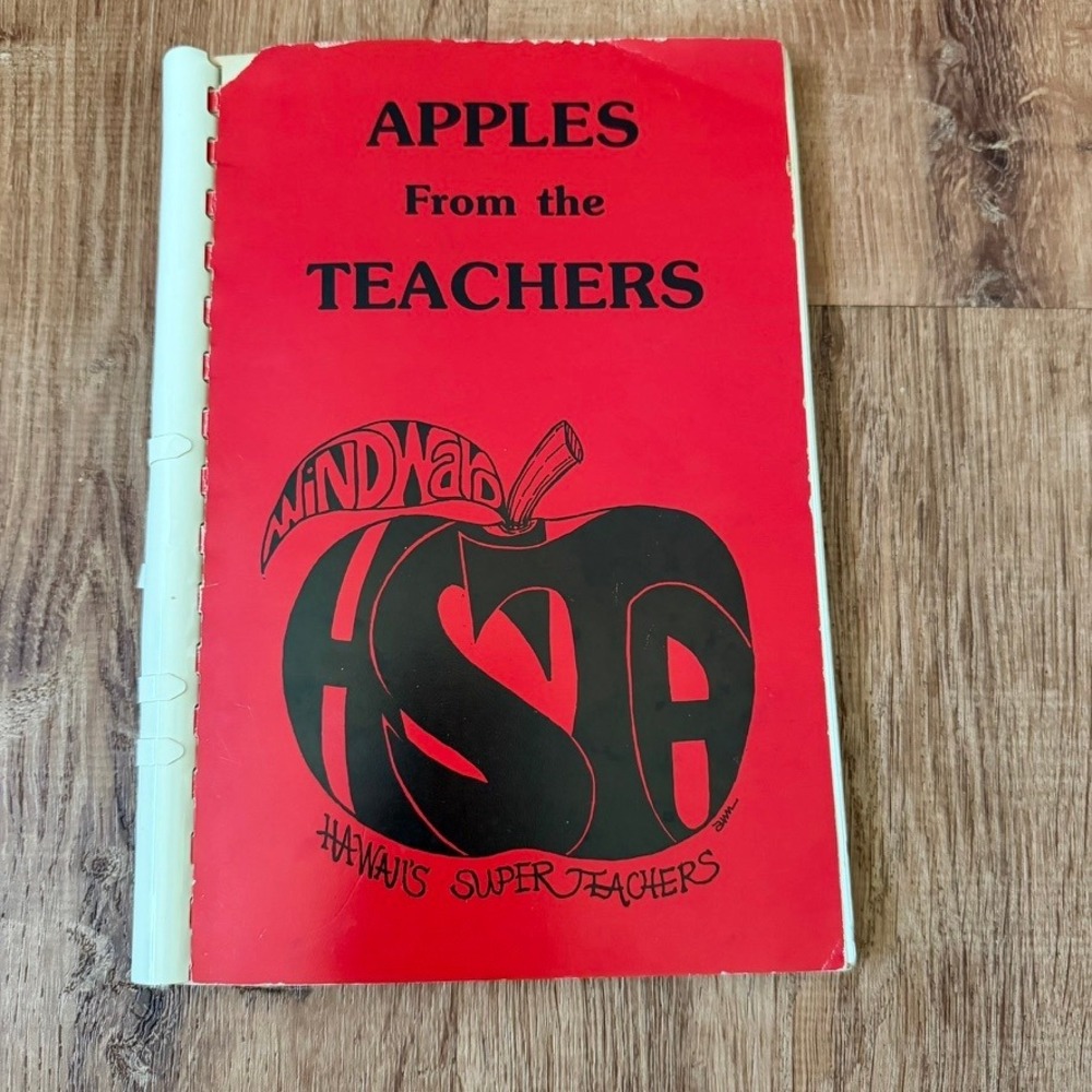 Vintage 1988 HSTA Apples From Teachers Hawaii Cookbook Local Recipes Windward